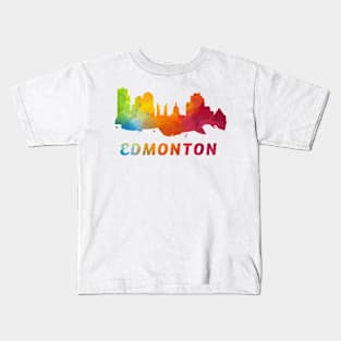 Edmonton Skyline Watercolor Style Kids T-Shirt